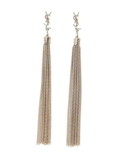 Monogram Chain Tassel Loulou  Earrings Gold - SAINT LAURENT - BALAAN 2