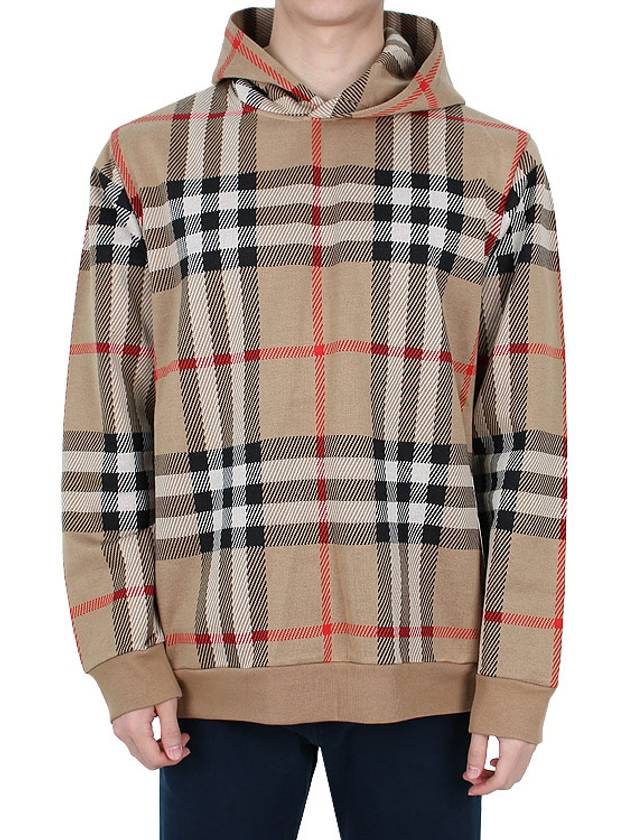 Check Cotton Jacquard Hoodie Beige - BURBERRY - BALAAN 2