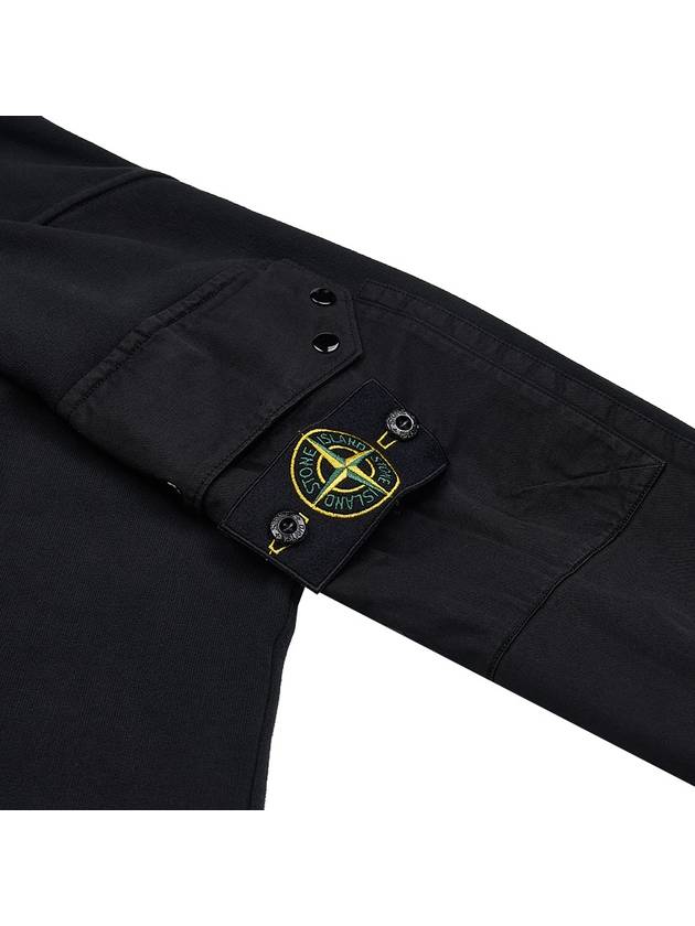 Brushed Organic Cotton Fleece Sweatshirt Black - STONE ISLAND - BALAAN 6