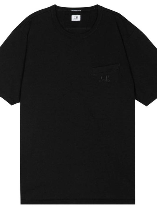 Embroidered Logo Cotton Short Sleeve T-shirt Black B0710996445 - CP COMPANY - BALAAN 2