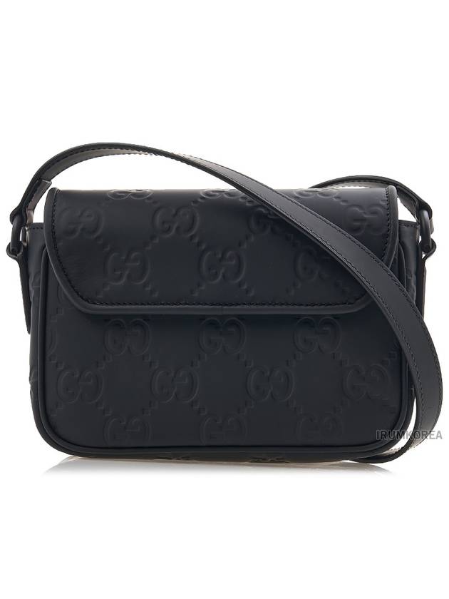 GG Rubbereffect Shoulder Bag Black - GUCCI - BALAAN 4