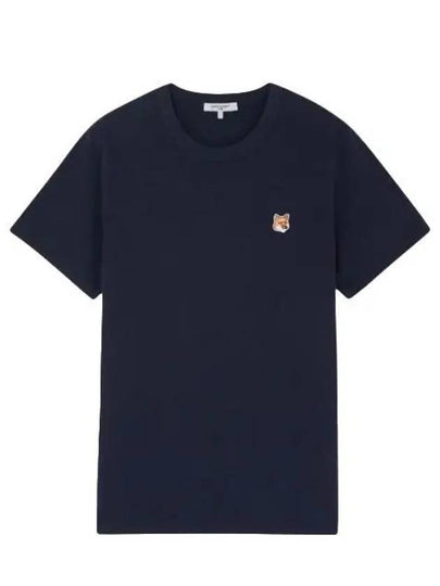 Fox Head Patch Classic Short Sleeve T-Shirt Navy - MAISON KITSUNE - BALAAN 2