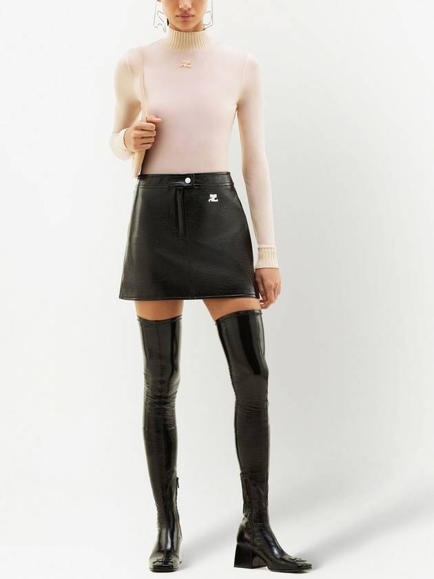 Edition Glossy Vinyl A-Line Skirt Black - COURREGES - BALAAN 3