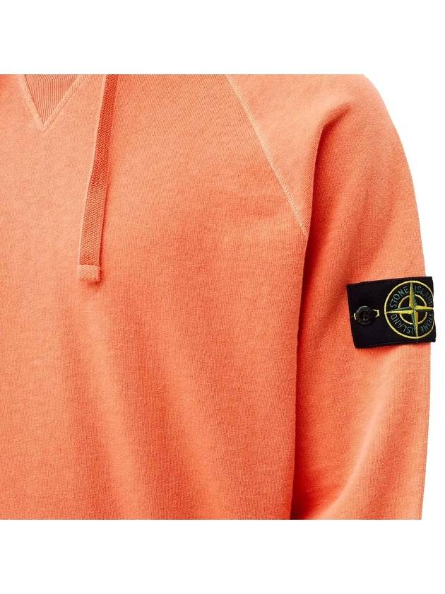 Malfile Fleece Garment Dyed Hoodie Orange - STONE ISLAND - BALAAN 5