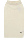 Women's Embroidered Logo Wool Pencil Skirt Ivory - VIVIENNE WESTWOOD - BALAAN 2