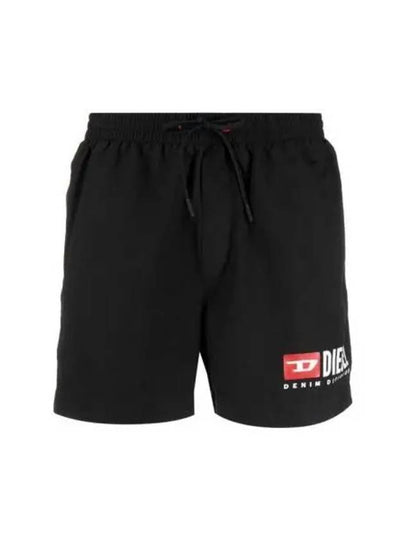 Logo Print Swim Shorts Black - DIESEL - BALAAN 2