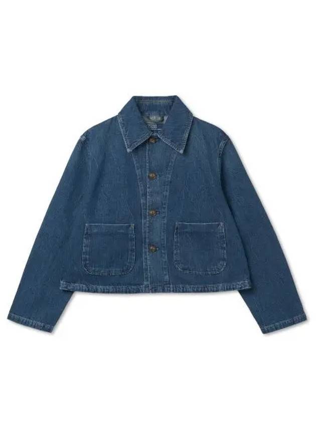 W Cropped Denim Car Coat Blue - POLO RALPH LAUREN - BALAAN 1