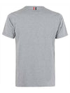 Men's Medium Weight Jersey Tipped Pocket Crewneck Short Sleeve T-Shirt Light Grey - THOM BROWNE - BALAAN 3