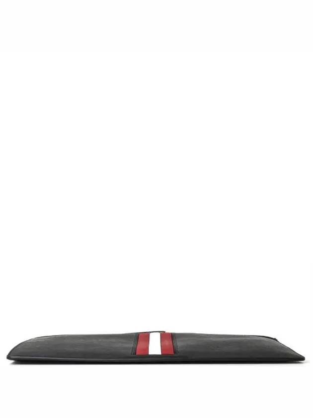 Bollis Large Recycled Leather Clutch Bag Black - BALLY - BALAAN 5