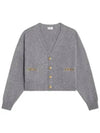 Heritage Cashmere Curve Cardigan Gray 2A87T317V 09GG - CELINE - BALAAN 1