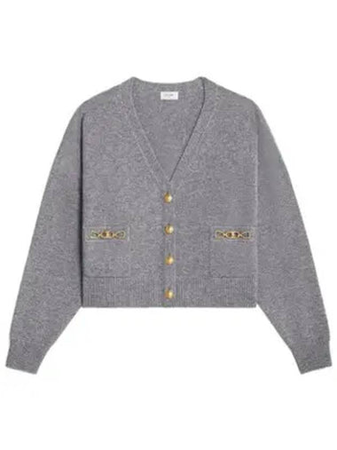 Cardigan Gourmettes Heritage Cashmere Grey - CELINE - BALAAN 1