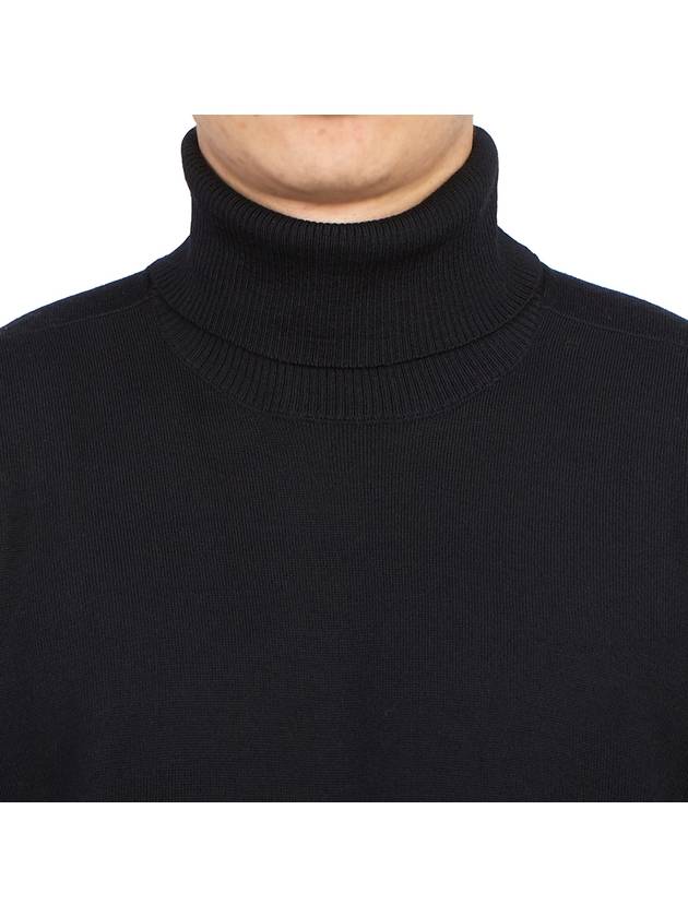 Wappen Patch Virgin Wool Turtleneck Navy - STONE ISLAND - BALAAN 7