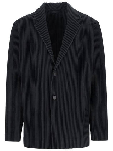 Single-Breasted Blazer Jacket Black - ISSEY MIYAKE - BALAAN 1