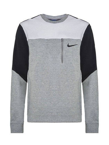 Advance 15 Fleece Pocket Crew Neck Sweatshirt Grey - NIKE - BALAAN 1