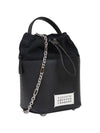 5AC Number Logo Texture Leather Bucket Bag Black - MAISON MARGIELA - BALAAN 4