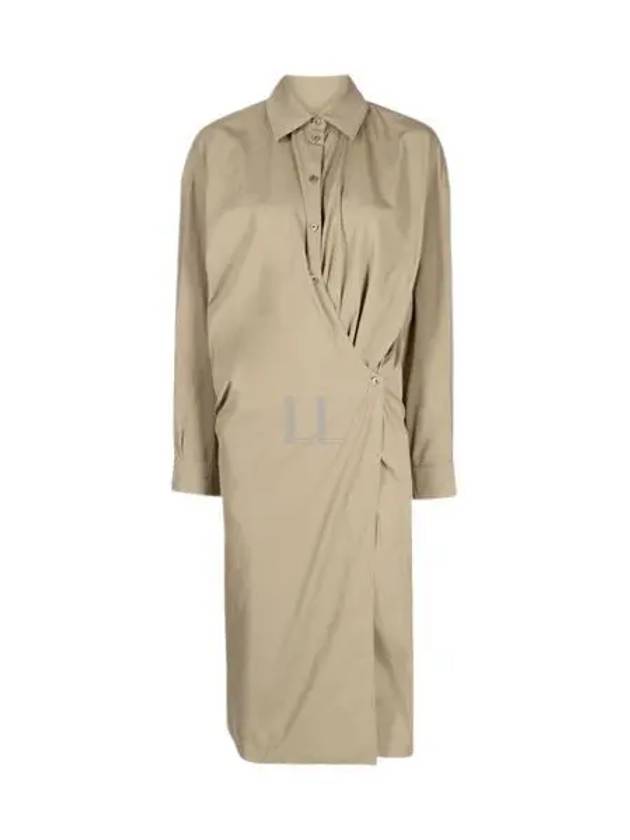 Straight Collar Twisted Long Dress Beige - LEMAIRE - BALAAN 2