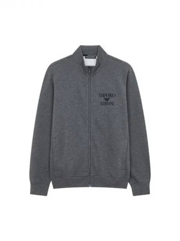 UNDERWEAR Men s Embroidered Logo High Neck Lounge Zip Up Dark Gray 270831 - EMPORIO ARMANI - BALAAN 1