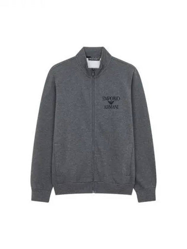 UNDERWEAR Men s Embroidered Logo High Neck Lounge Zip Up Dark Gray 270831 - EMPORIO ARMANI - BALAAN 1