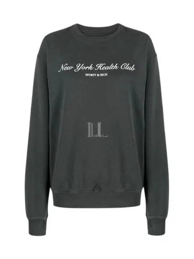 Logo Print Cotton Sweatshirt Faded Black - SPORTY & RICH - BALAAN 2