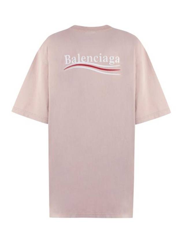 Wave Logo Political Campaign Large Fit Short Sleeve T-Shirt Pink - BALENCIAGA - BALAAN 3