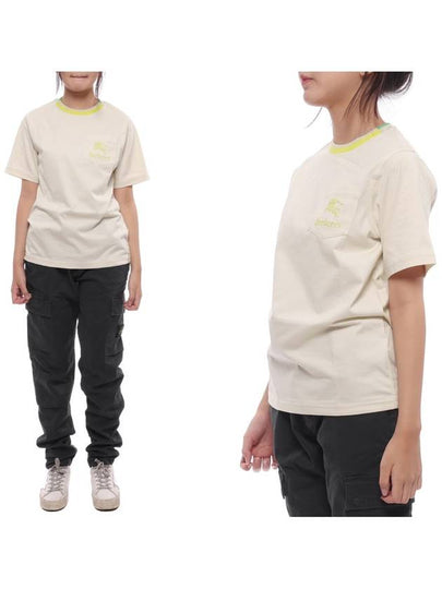 Kids Embroidery Logo Pocket Short Sleeve T-Shirt Cream - BURBERRY - BALAAN 2