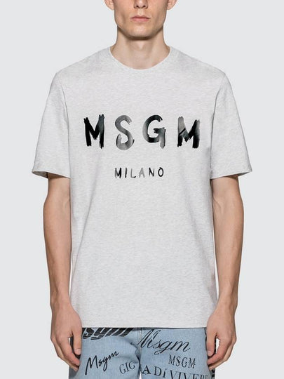 Women's Logo Print Short Sleeve T-Shirt Grey - MSGM - BALAAN 2