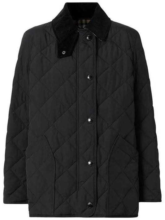 Diamond Quilted Thermoregulated Barn Jacket Black - BURBERRY - BALAAN 2