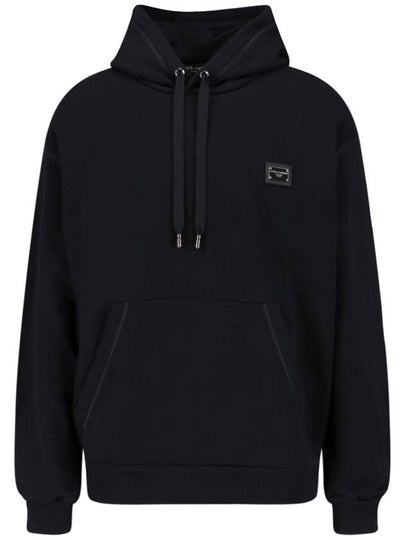 Logo Patch Cotton Classic Hood Black - DOLCE&GABBANA - BALAAN 2