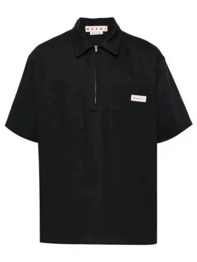 Workwear Gabardine Polo Shirt Granite - MARNI - BALAAN 2