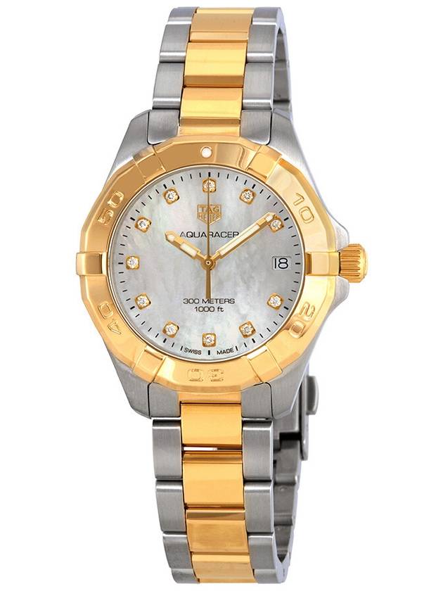 Women's Aquaracer Quartz Steel Metal Watch Gold White - TAG HEUER - BALAAN 2