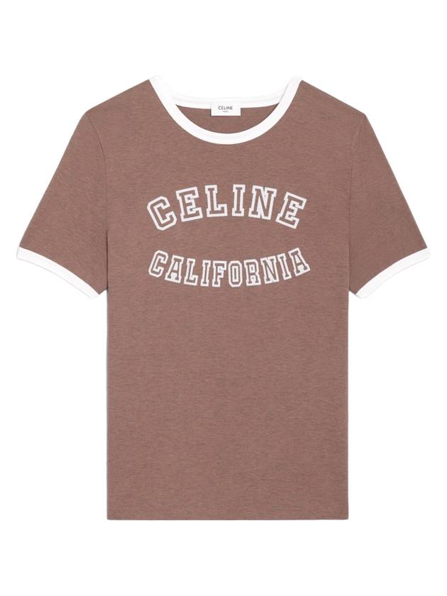 California 70s Cotton Jersey Short Sleeve T-shirt Vintage Brown - CELINE - BALAAN 1