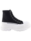 Tread Slick High Top Sneakers Black White - ALEXANDER MCQUEEN - BALAAN 1