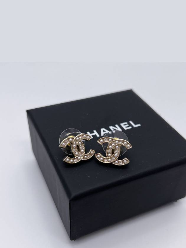 Earrings CC logo pearl crystal gold ABB771 - CHANEL - BALAAN 4