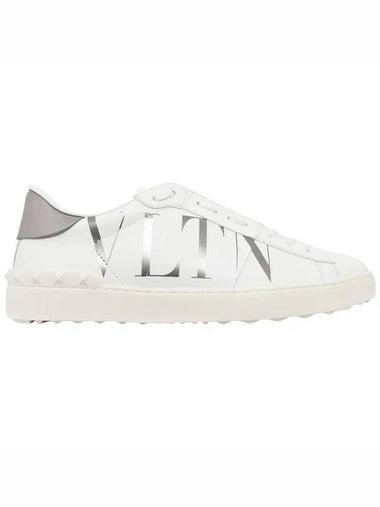 VLTN Logo Open Low-Top Sneakers White - VALENTINO - BALAAN 1