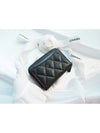 Classic Zipped Coin Purse Grained Calfskin & Gold Black - CHANEL - BALAAN 5