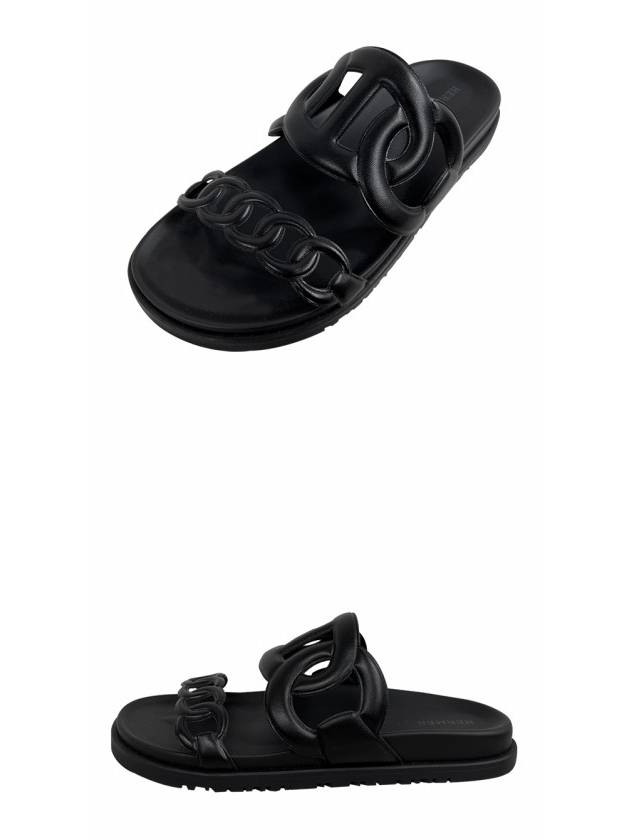 Extra Suede Sandals Noir - HERMES - BALAAN 5