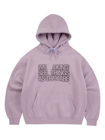 Brushed Peachskin Blurry Typo Hoodie Lavender - MOO - BALAAN 2