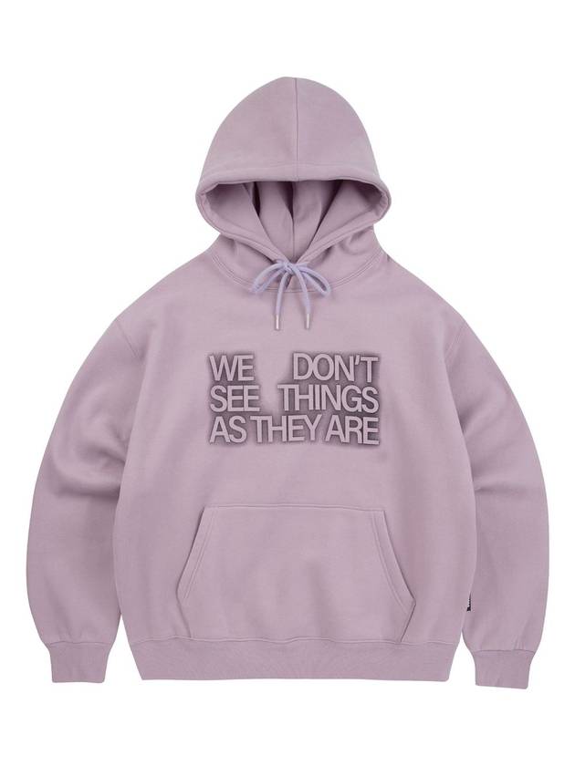 Brushed Peachskin Blurry Typo Hoodie Lavender - MOO - BALAAN 1