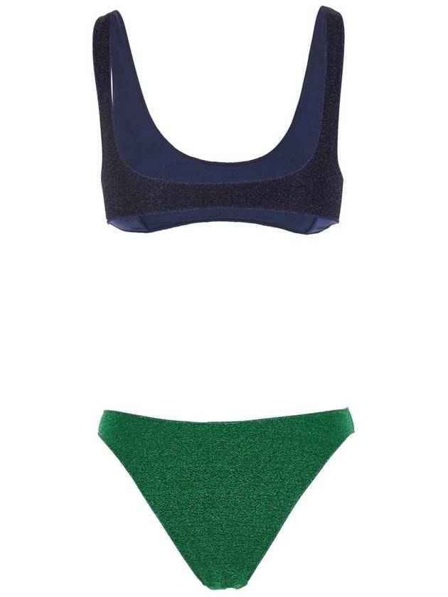 'Lumiere Sporty' Blue And Green Bi-Color Bikini Set In Tech Fabric Woman - OSEREE - BALAAN 2