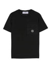 Logo Short Sleeve T-Shirt Black - STONE ISLAND - BALAAN 1