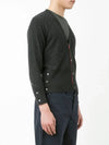 4-bar stripe cashmere cardigan dark gray - THOM BROWNE - BALAAN 5