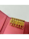 Gold Logo Plaque Matelasse Leather Key Holder Pink - MIU MIU - BALAAN 5