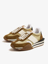 Logo James Panel Low Top Sneakers Brown - TOM FORD - BALAAN 4