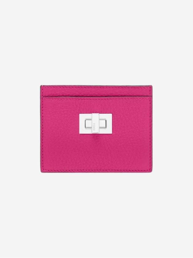 Peekaboo Selleria Leather Business Card Wallet Fuchsia Pink - FENDI - BALAAN 1