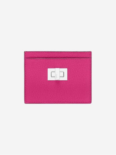 Peekaboo Selleria Leather Business Card Wallet Fuchsia Pink - FENDI - BALAAN 1