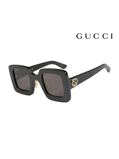 Square Acetate Sunglasses Black - GUCCI - BALAAN 1