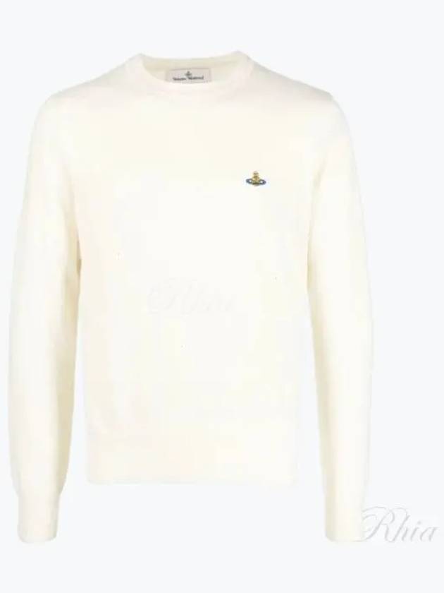 ORB Embroidered Crew Neck Knit Top Cream - VIVIENNE WESTWOOD - BALAAN 2