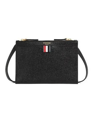 Crossbody Bag Women Pebble Grain Small Black - THOM BROWNE - BALAAN 1