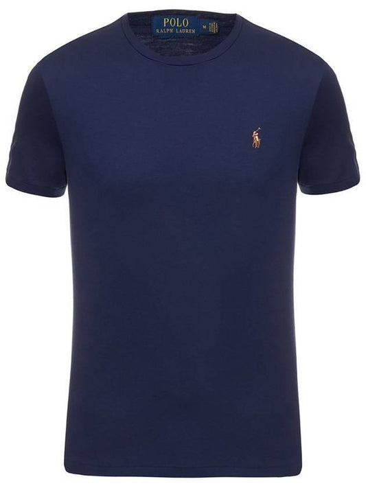 Embroidered Logo Pony Short Sleeve T-Shirt Navy - POLO RALPH LAUREN - BALAAN 1