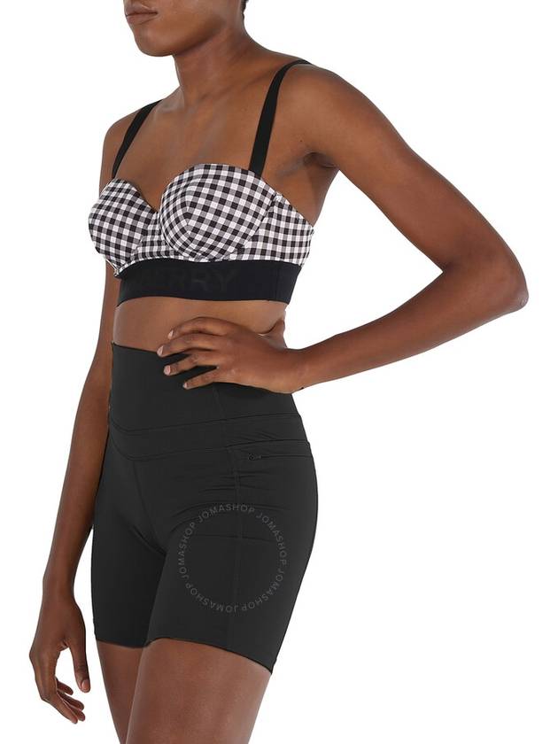 Logo Tape Gingham Check Bikini Top Black - BURBERRY - BALAAN 4